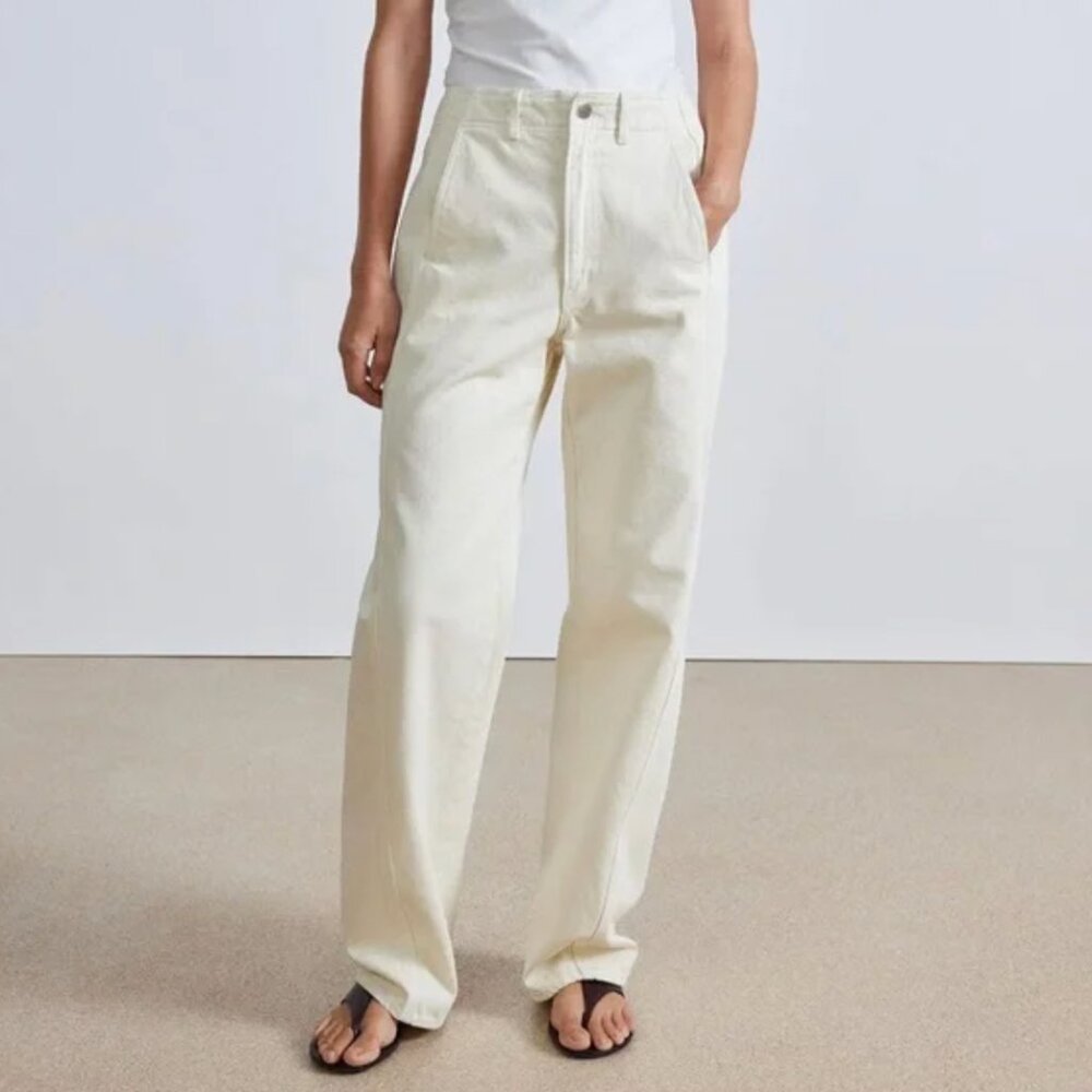 Apiece apart meridian cropped jean ecru size 26